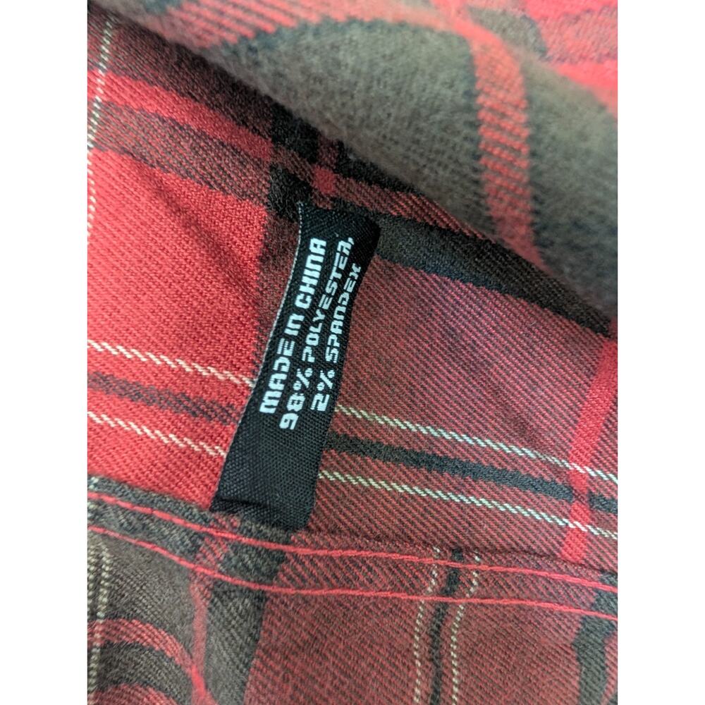 NWT Retro Rifle Nightmare Flannel Shirt Men 2XL Red Black Plaid Collar Button Up - Picture 4 of 4
